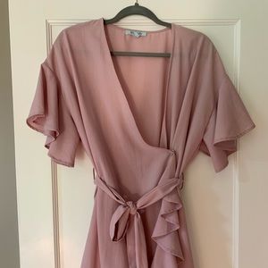 She + Sky | Lavender Ruffle Wrap Dress